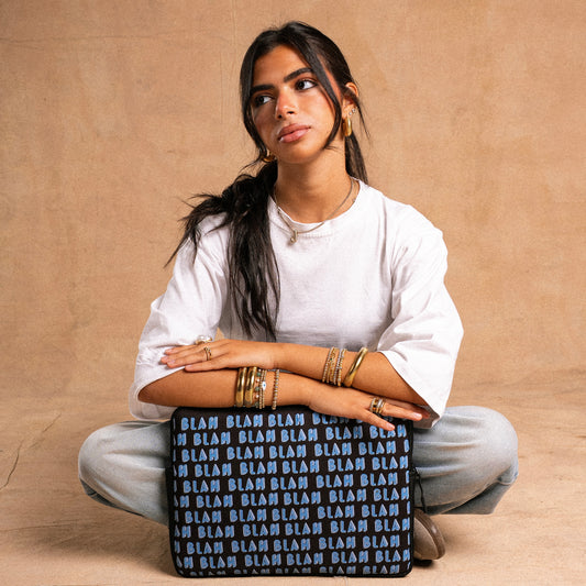 BLAH BLAH BLACK ‘N’ BLUE LAPTOP SLEEVE