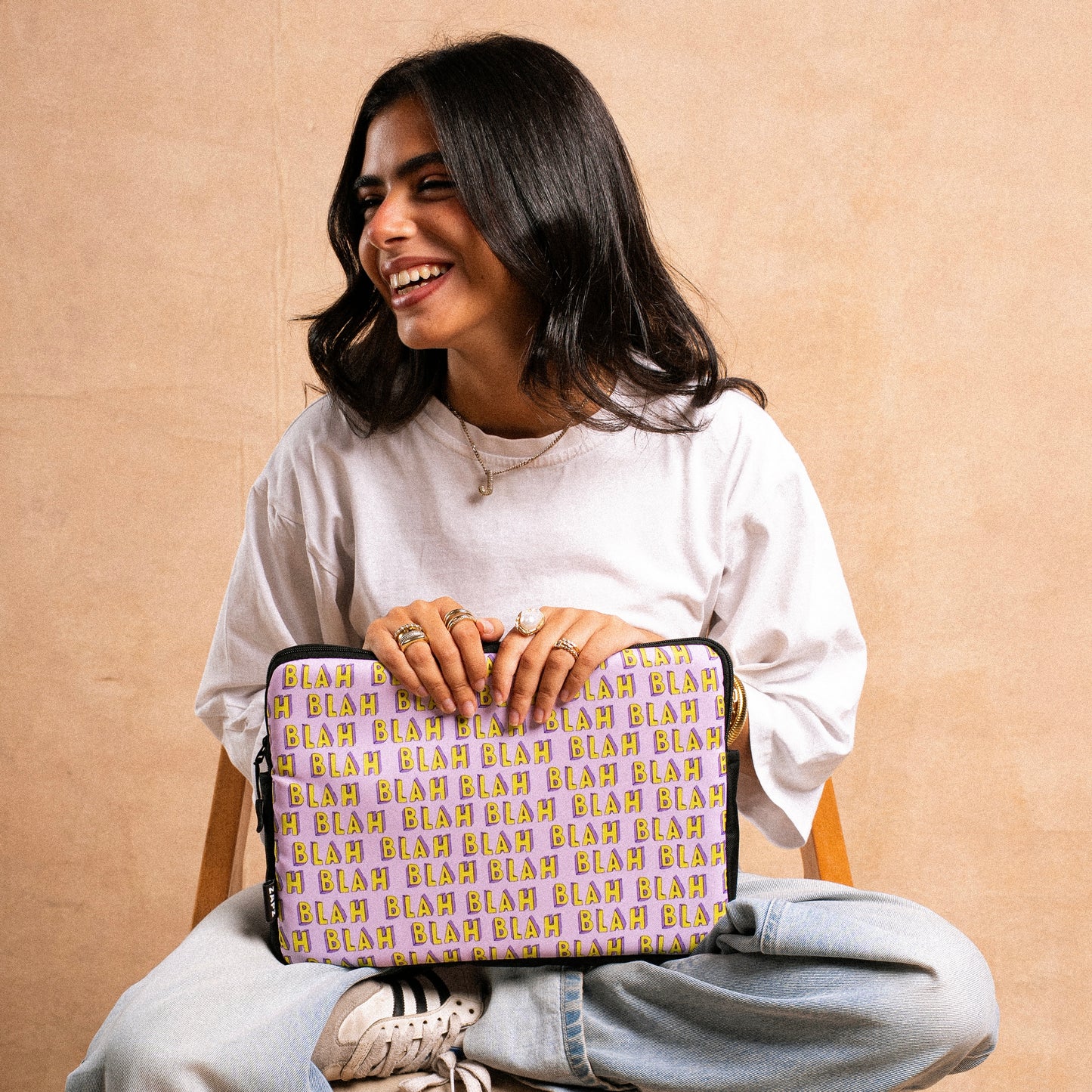 BLAH BLAH PINK ‘N’ YELLOW LAPTOP SLEEVE